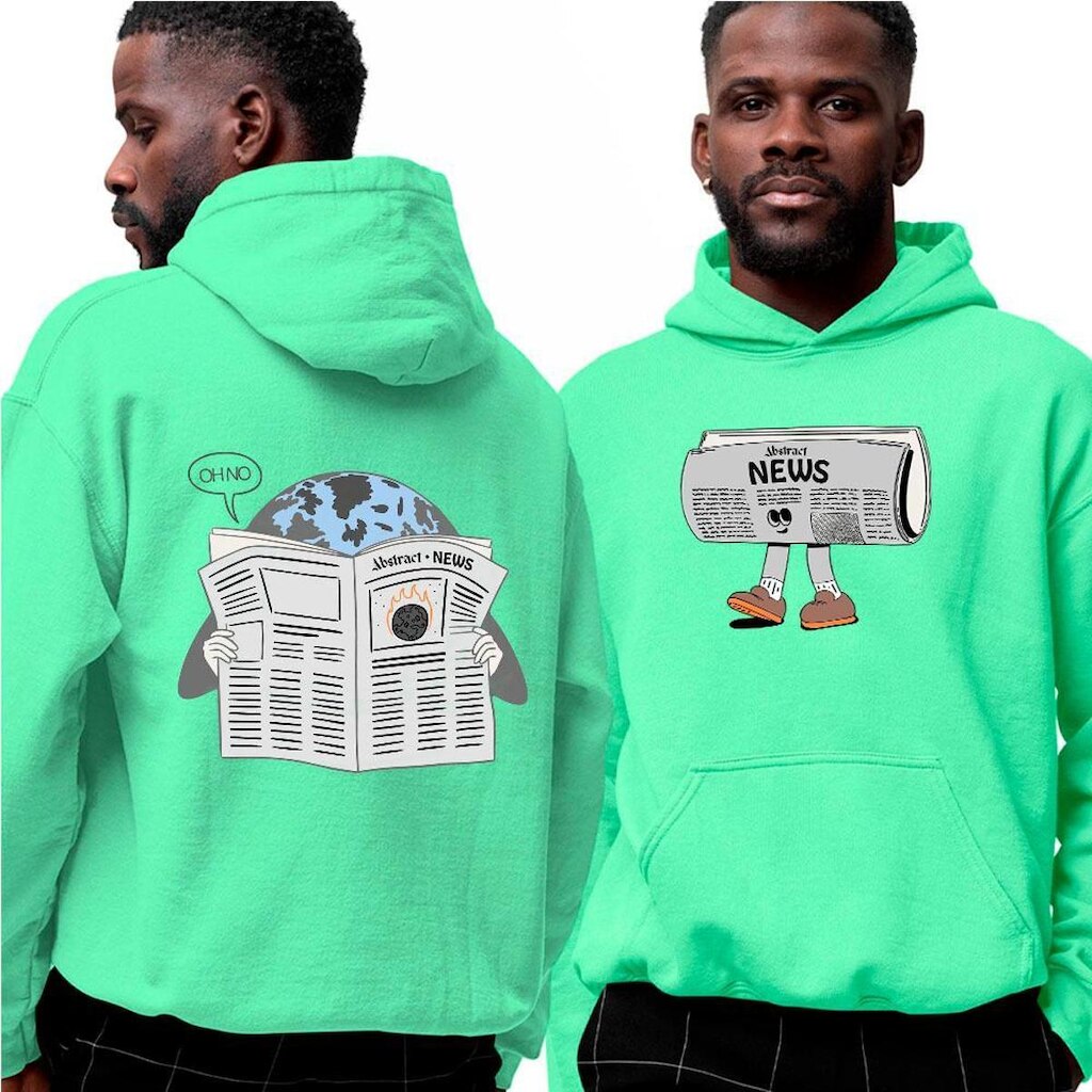 Blusa Moletom Com Capuz‎ Newspaper Of The Day Abstract