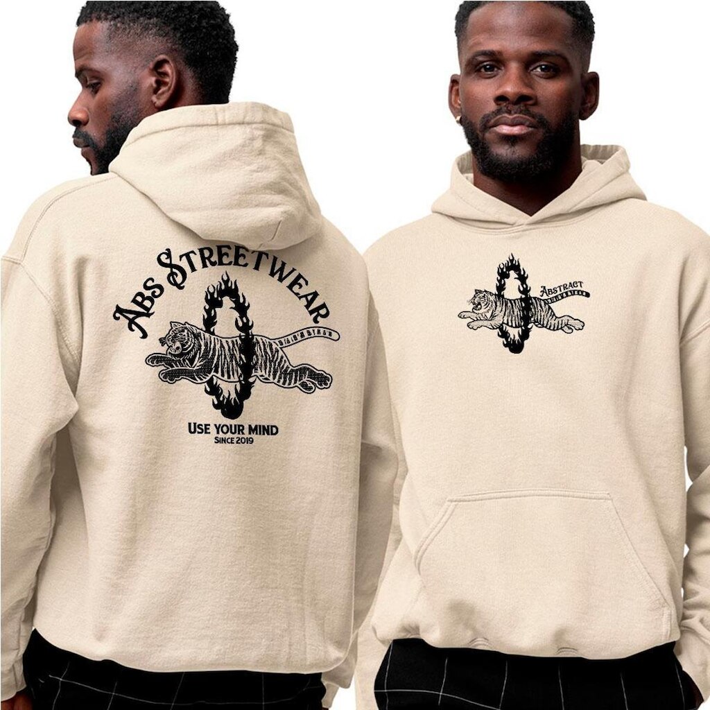 Blusa Moletom Com Capuz‎ Tiger Abs Streetwear Since 2019