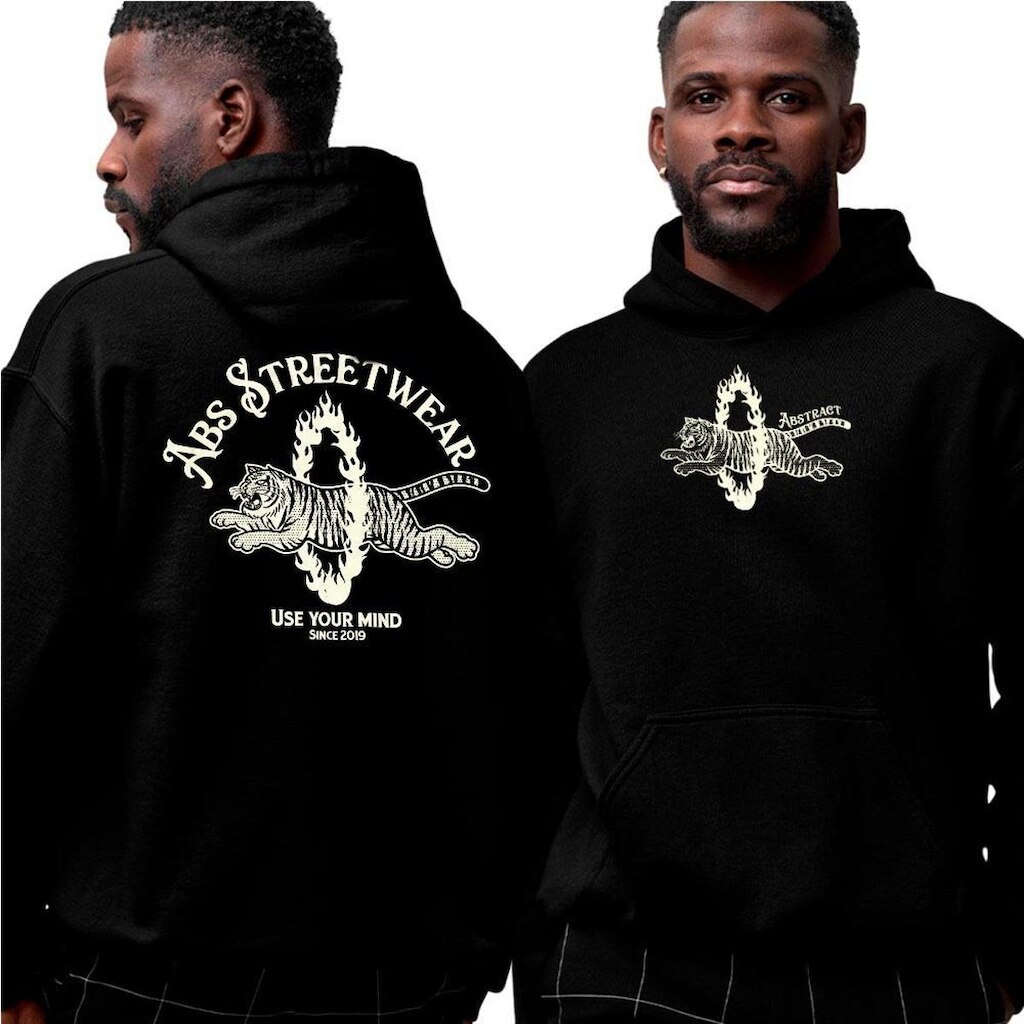 Blusa Moletom Com Capuz‎ Tiger Abs Streetwear Since 2019
