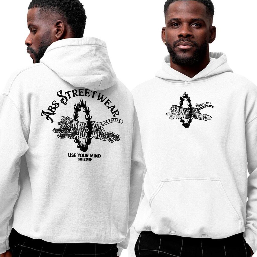 Blusa Moletom Com Capuz‎ Tiger Abs Streetwear Since 2019