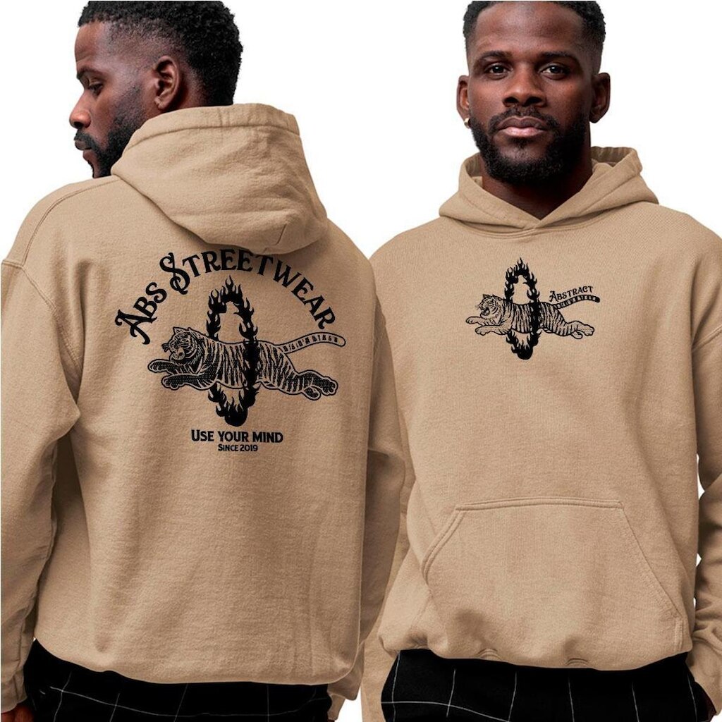 Blusa Moletom Com Capuz‎ Tiger Abs Streetwear Since 2019