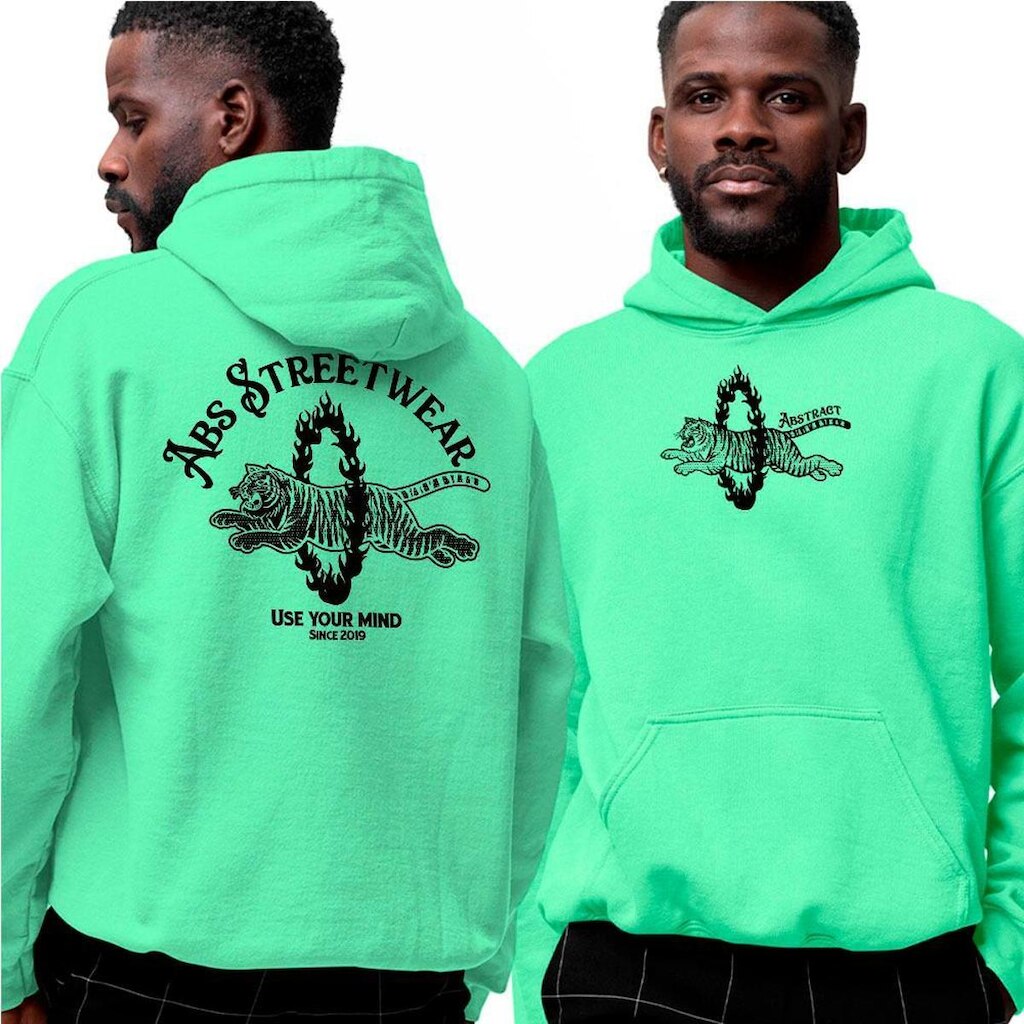 Blusa Moletom Com Capuz‎ Tiger Abs Streetwear Since 2019