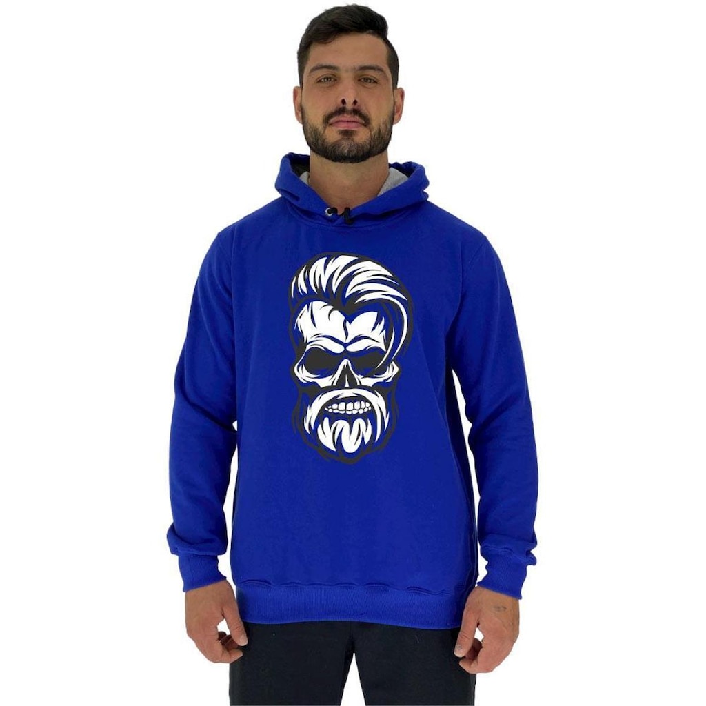 Blusa Moletom Com Touca MXD Conceito Bad Skull Masculina