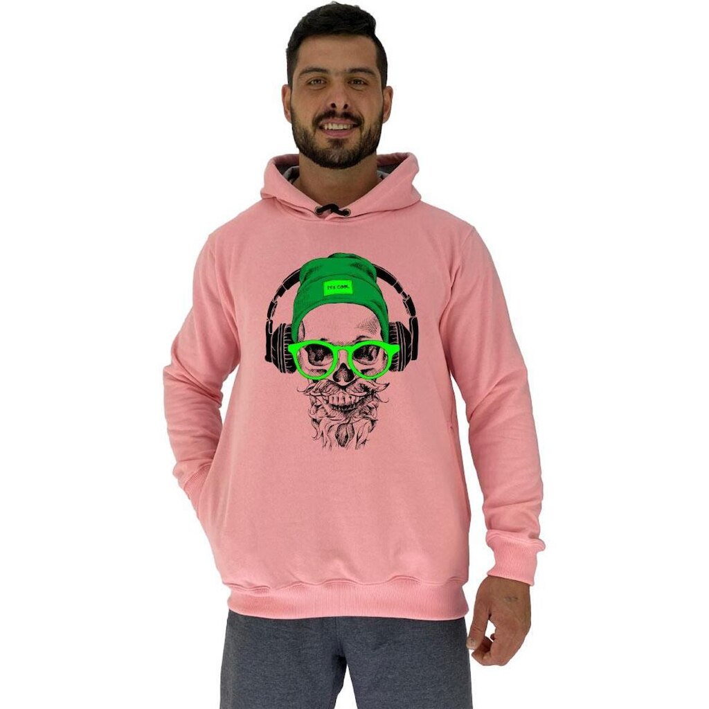Blusa Moletom Com Touca MXD Conceito Caveira De Headset Masculina
