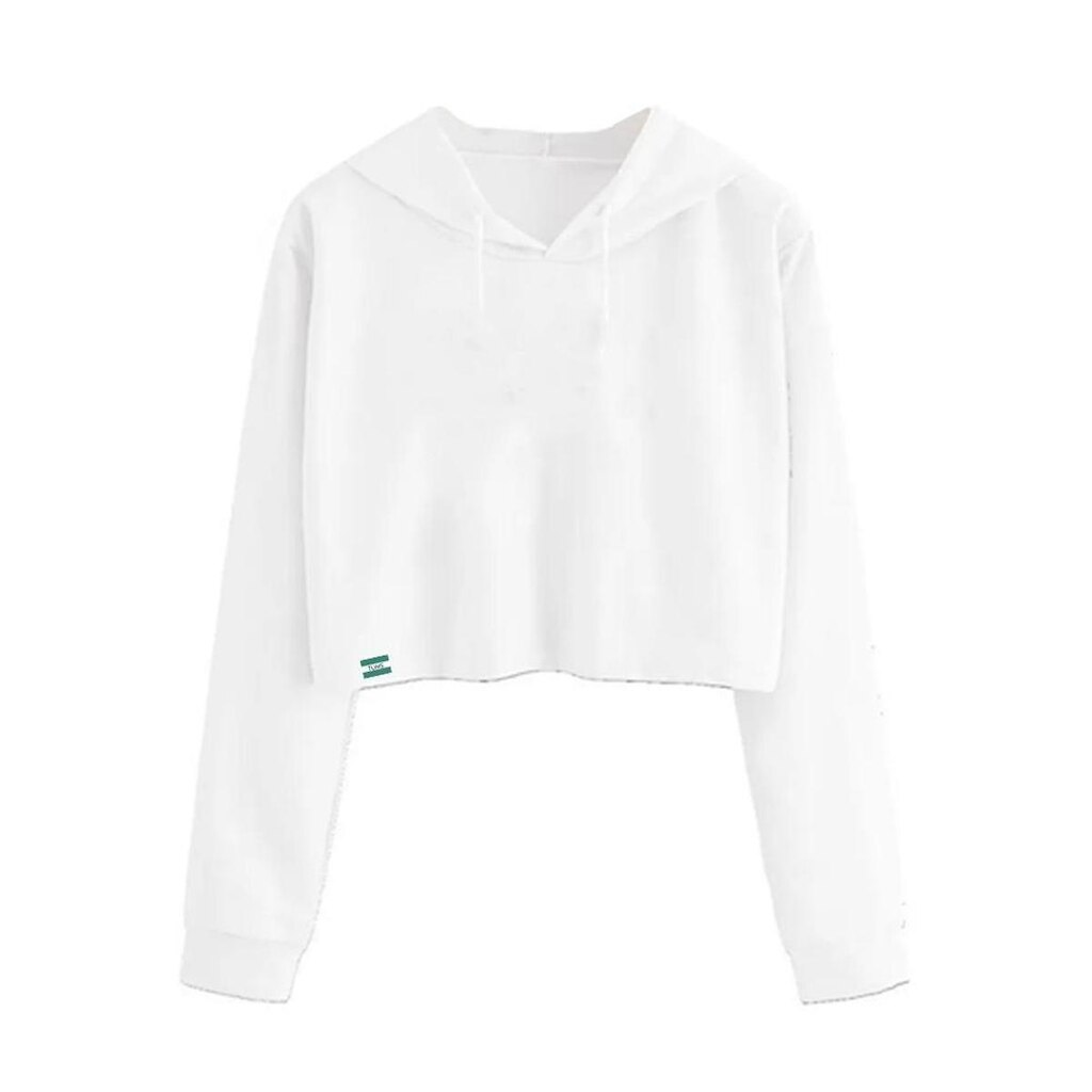 Blusa Moletom Cropped Feminino Flanelado Liso Curto Com Capuz