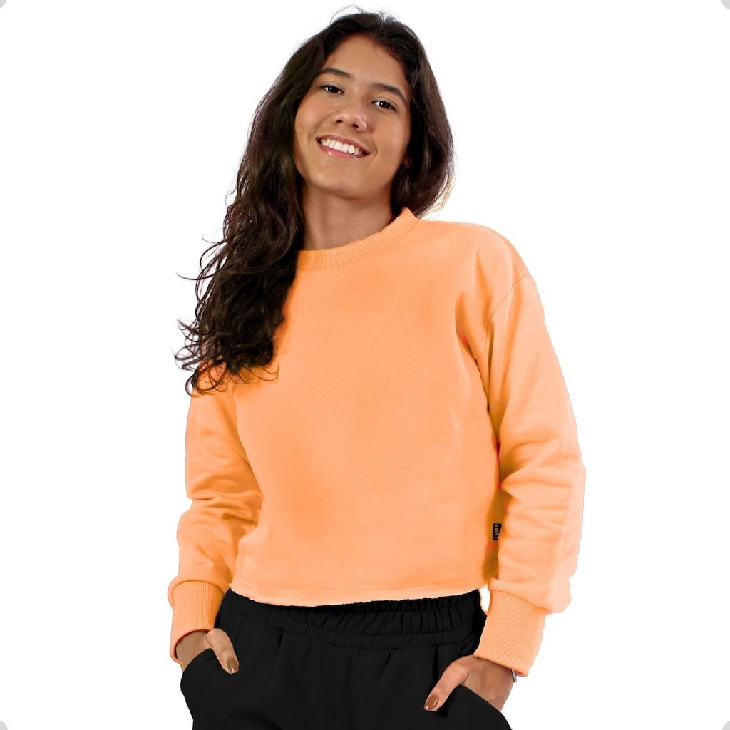 Blusa Moletom Cropped Feminino
