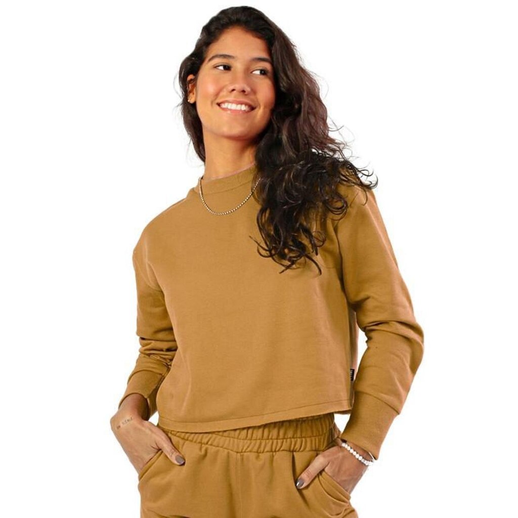 Blusa Moletom Cropped Feminino