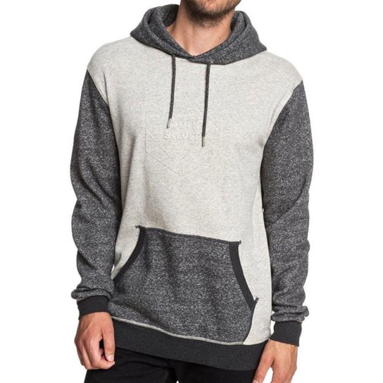 Blusa Moletom Fechado Global Grasp Hood Quiksilver - Bege+Cinza