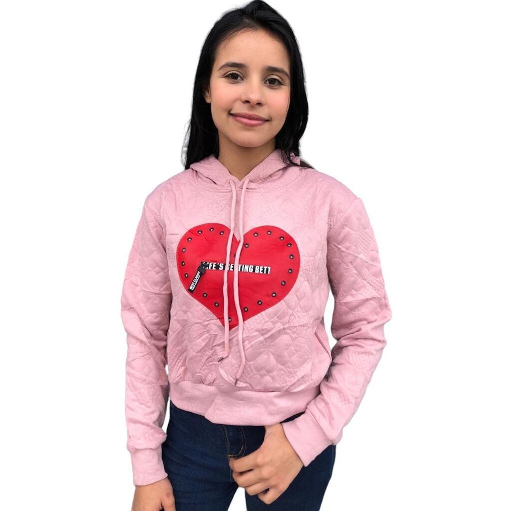 Blusa Moletom Feminina Cropped Com Capuz Premium
