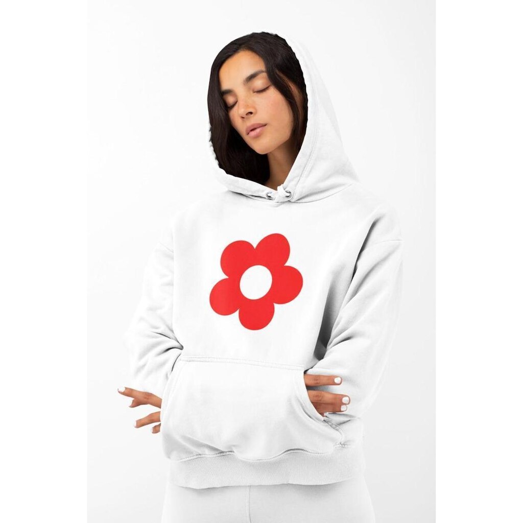 Blusa Moletom Feminino GinTropical Flor em algodão com capuz