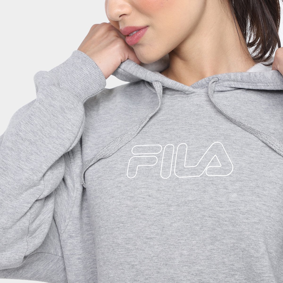 Blusa Moletom Fila Blusa Capuz Outline Moletom Feminino Blusa De