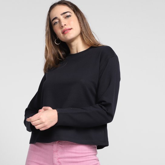 Blusa Moletom Hering Lisa Feminina - Preto Menor preço em Blusa Moletom Hering Lisa Feminina - Preto