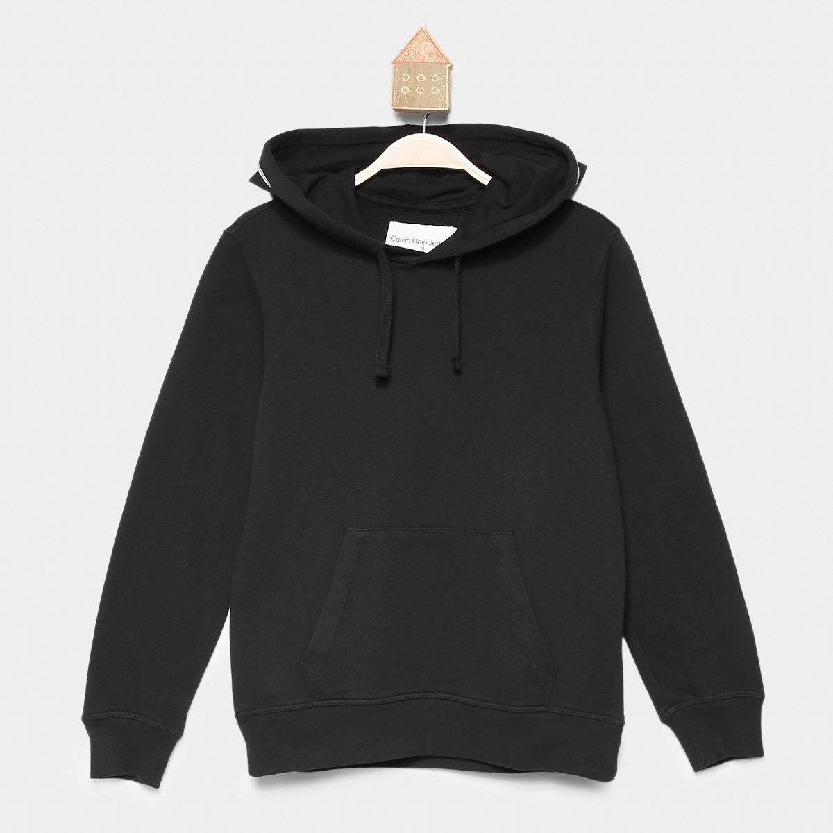 Blusa Moletom Infantil Calvin Klein Com Capuz Menino Preto