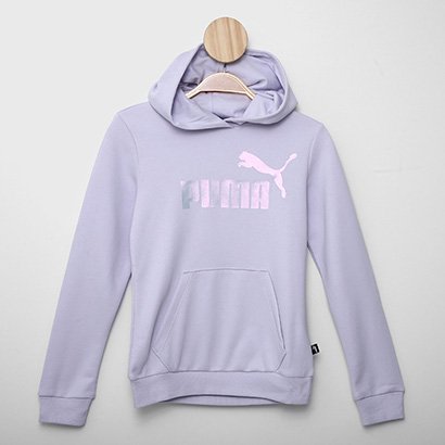 Blusa Moletom Infantil Puma Ess Nova Shine Logo Hoodie Menina - Feminino