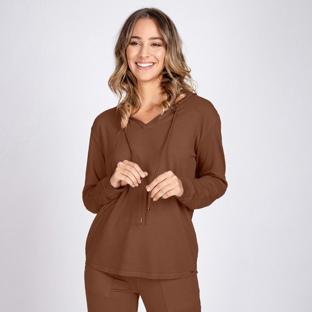 blusa de moletom marrom