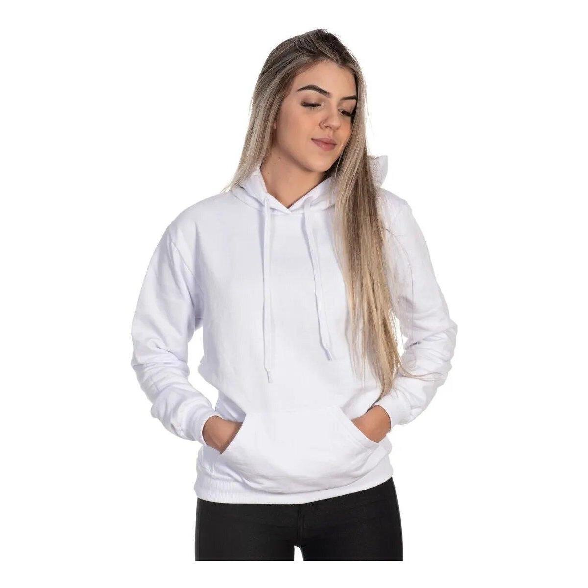 Blusa Moletom Liso Feminino Casaco em Algodão Menor preço em Blusa Moletom Liso Feminino Casaco em Algodão