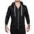 Blusa Moletom Masculino com Zíper Bolsos Punhos e Capuz - Preto