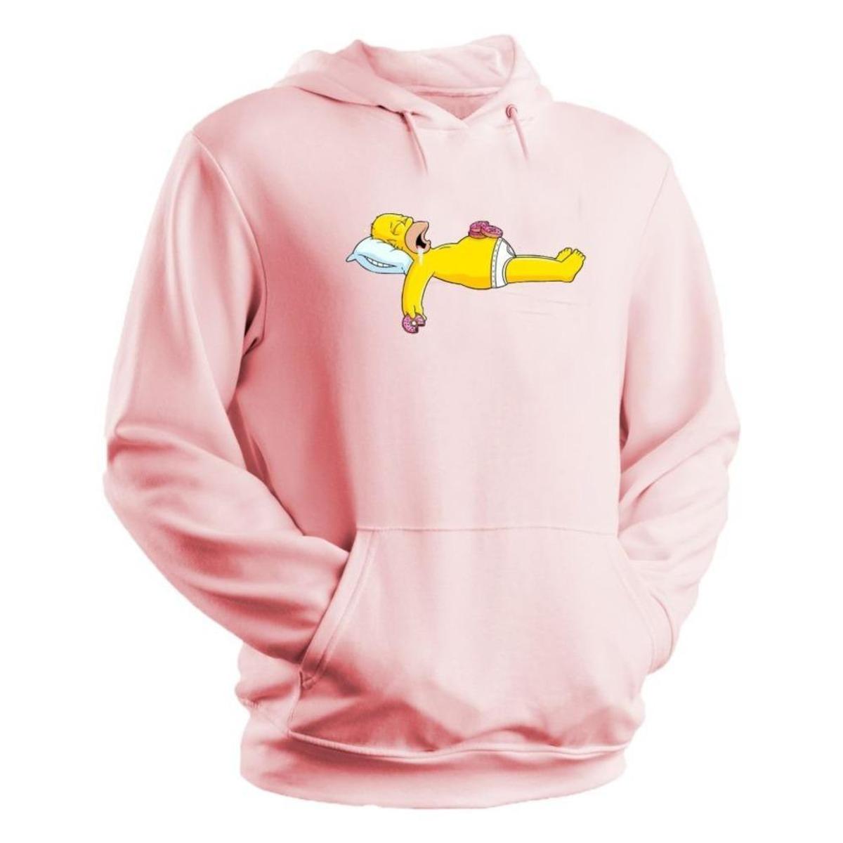 Blusa Moletom Masculino Estampa Homer Simpson Dormindo - Rosa | Netshoes