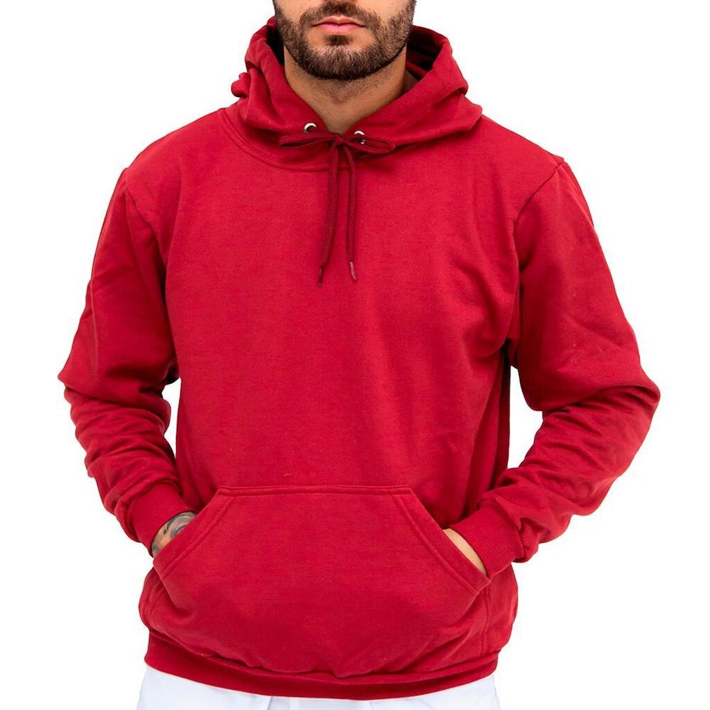 Blusa Moletom Masculino Feminino Liso Em Algodão Capuz E Bolso Canguru