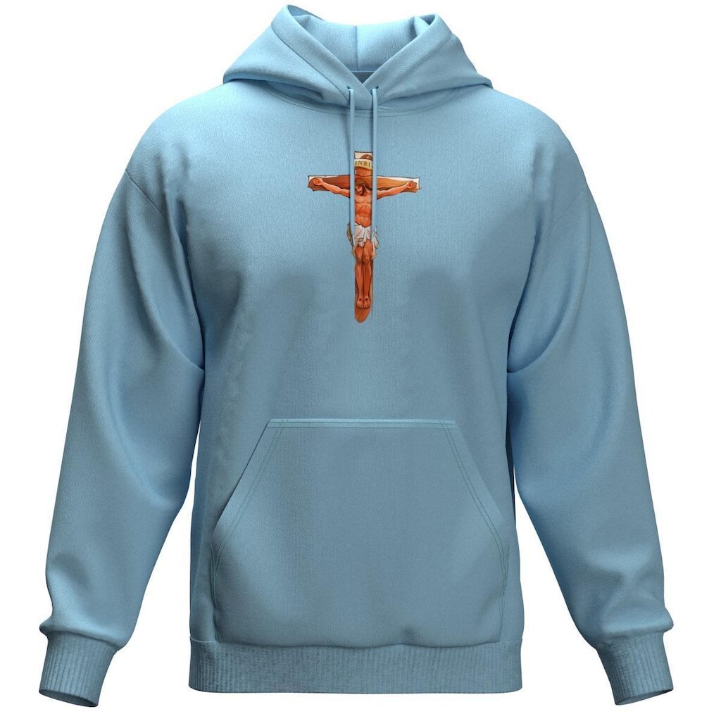 Blusa Moletom Modelo Canguru Com Capuz Unissex Estampado