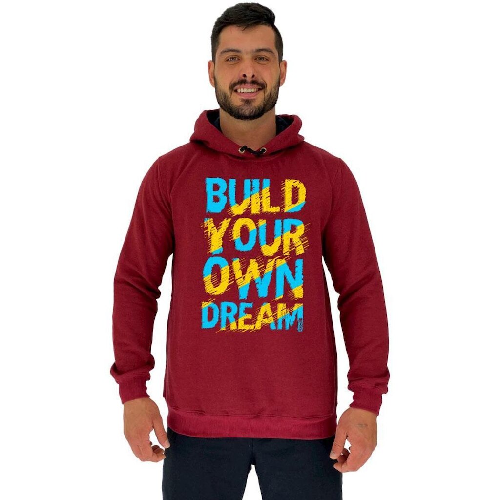 Blusa Moletom MXD Conceito Tradicional Com Touca Build Your Own Dream Masculina