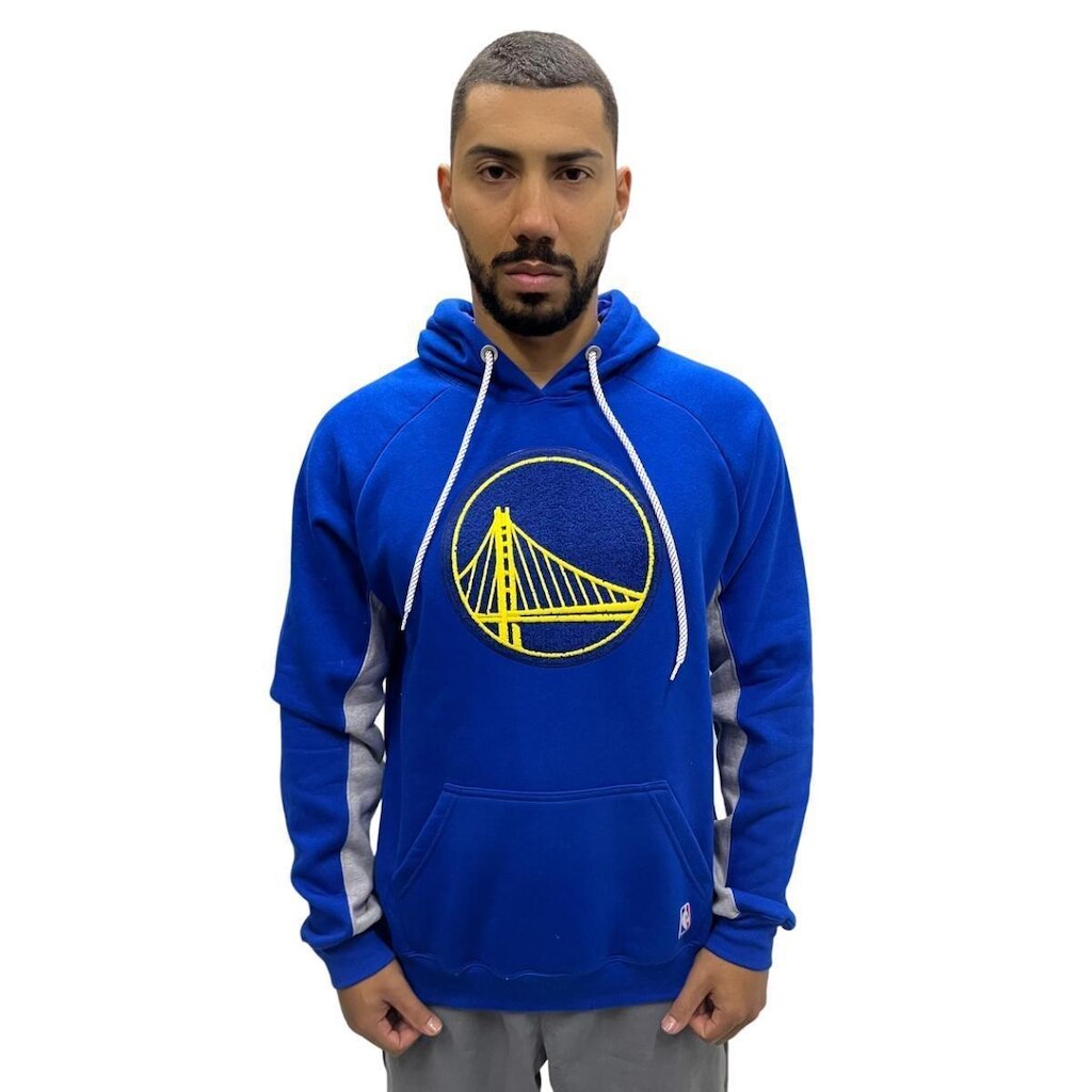 BLUSA MOLETOM NBA MASCULINA WARRIORS CHENILLE NB490 ORIGINAL