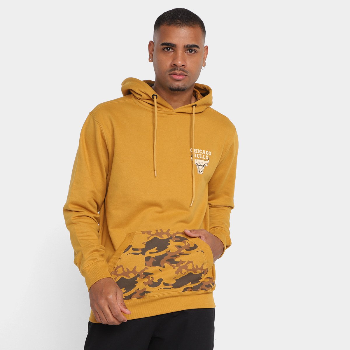 Blusa Moletom New Era NBA Chicago Bulls Neutral Wild Pocket