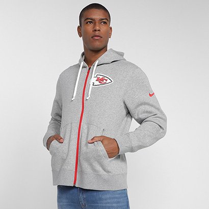 Blusa Moletom Nike NFL Kansas City Chiefs Fz Historic Lifestyle com Capuz Masculino - Masculino