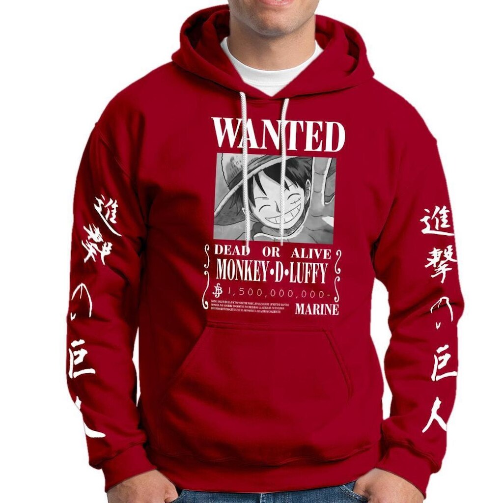 Blusa Moletom Piece Monkey Luffy Masculino Feminino Em Algodão Com Capuz