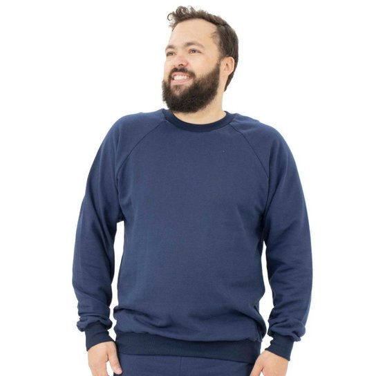 Menor preço em Blusa Moletom Plus Size Dpontes - Azul