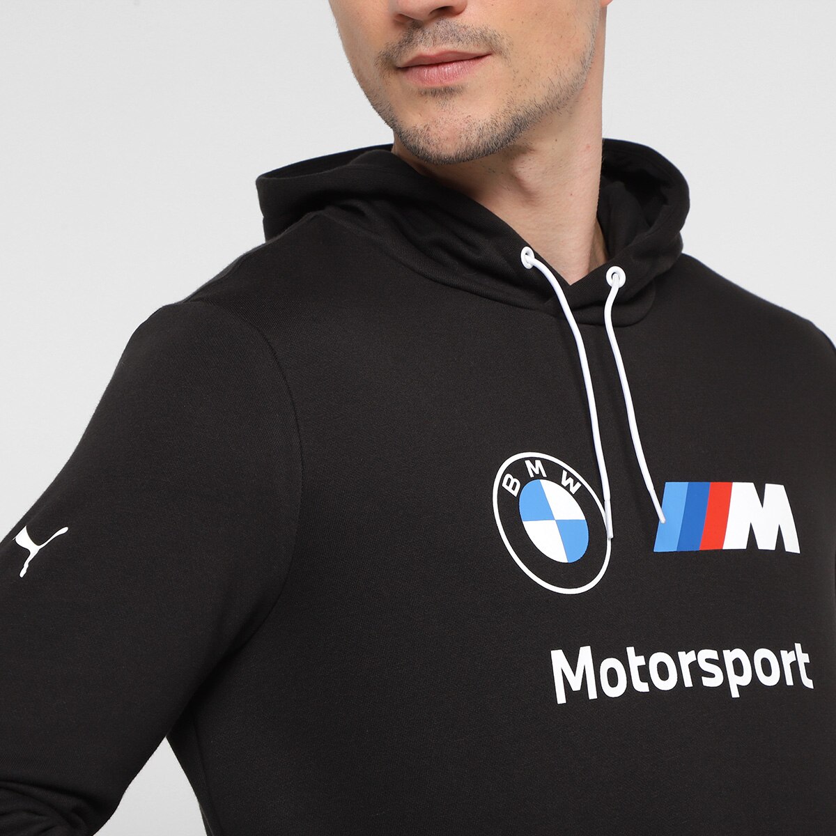 Blusa Moletom Puma BMW MMS Ess Fleece com Capuz Masculino - Preto ...