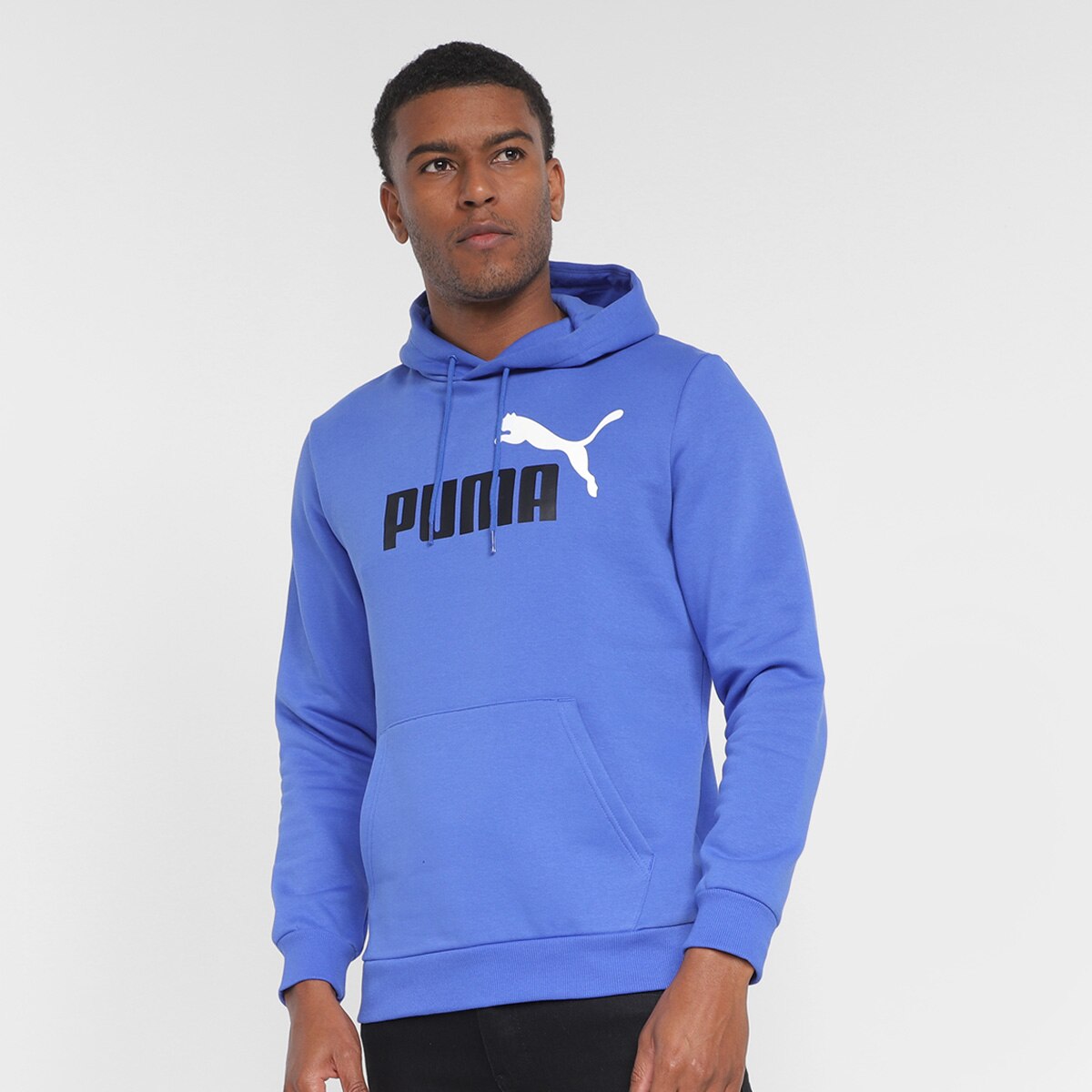 Blusa Moletom Puma Essentials Col Big Logo Fl com Capuz