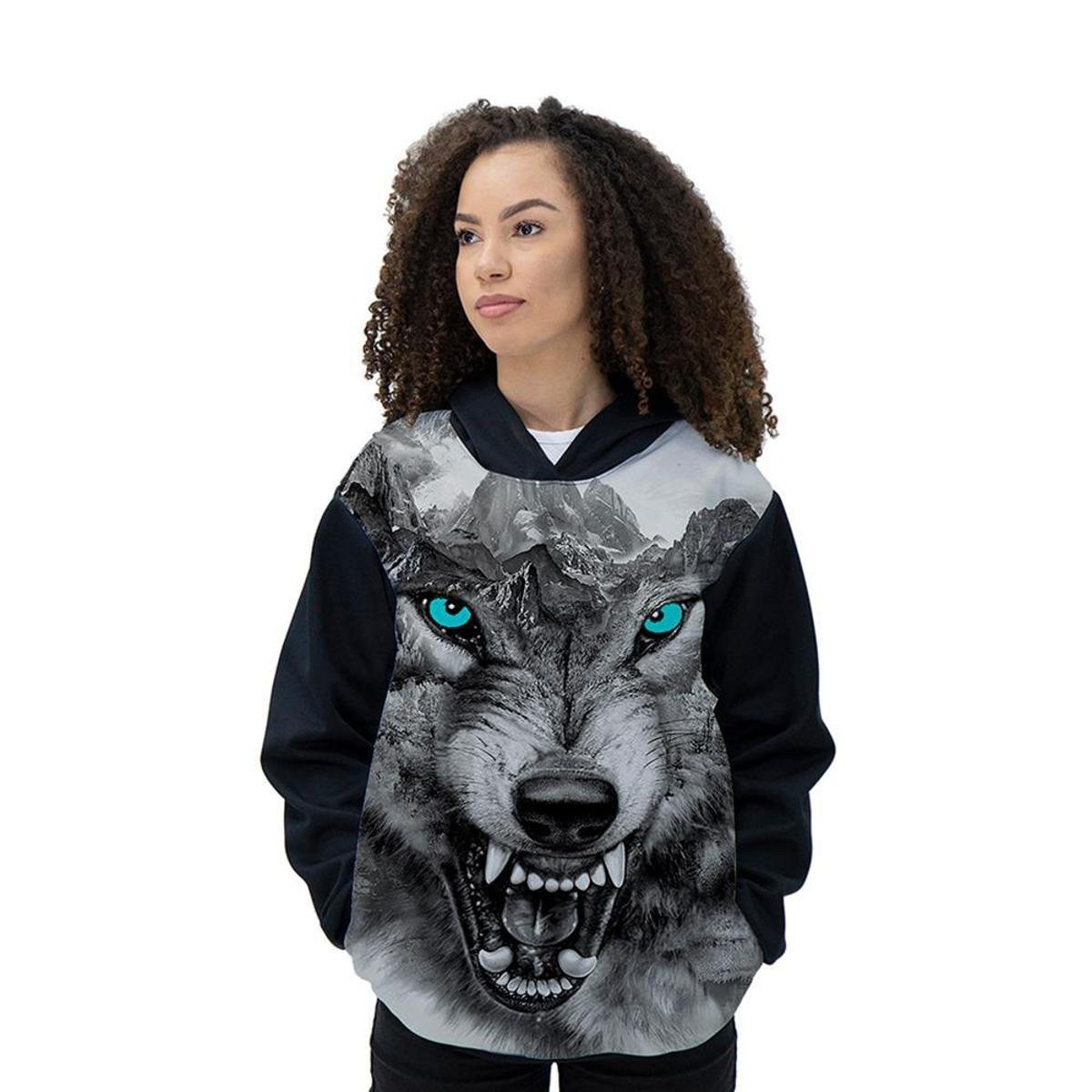 moletom com capuz wolf print