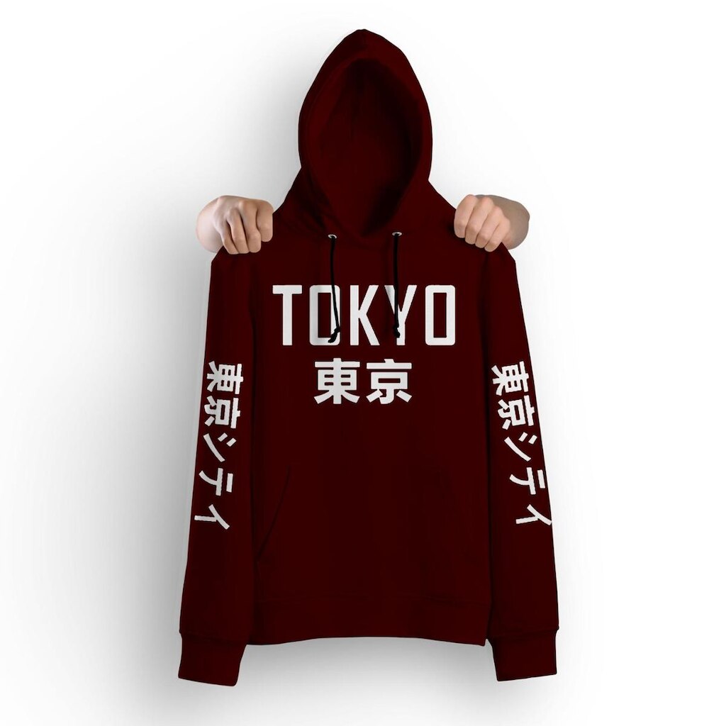 Blusa Moletom Tokyo Japão Canguru Capuz E Bolso em algodão