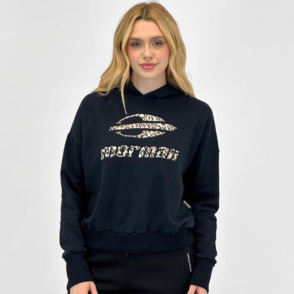 Blusa Mormaii Curta Moletom com Capuz Feminina