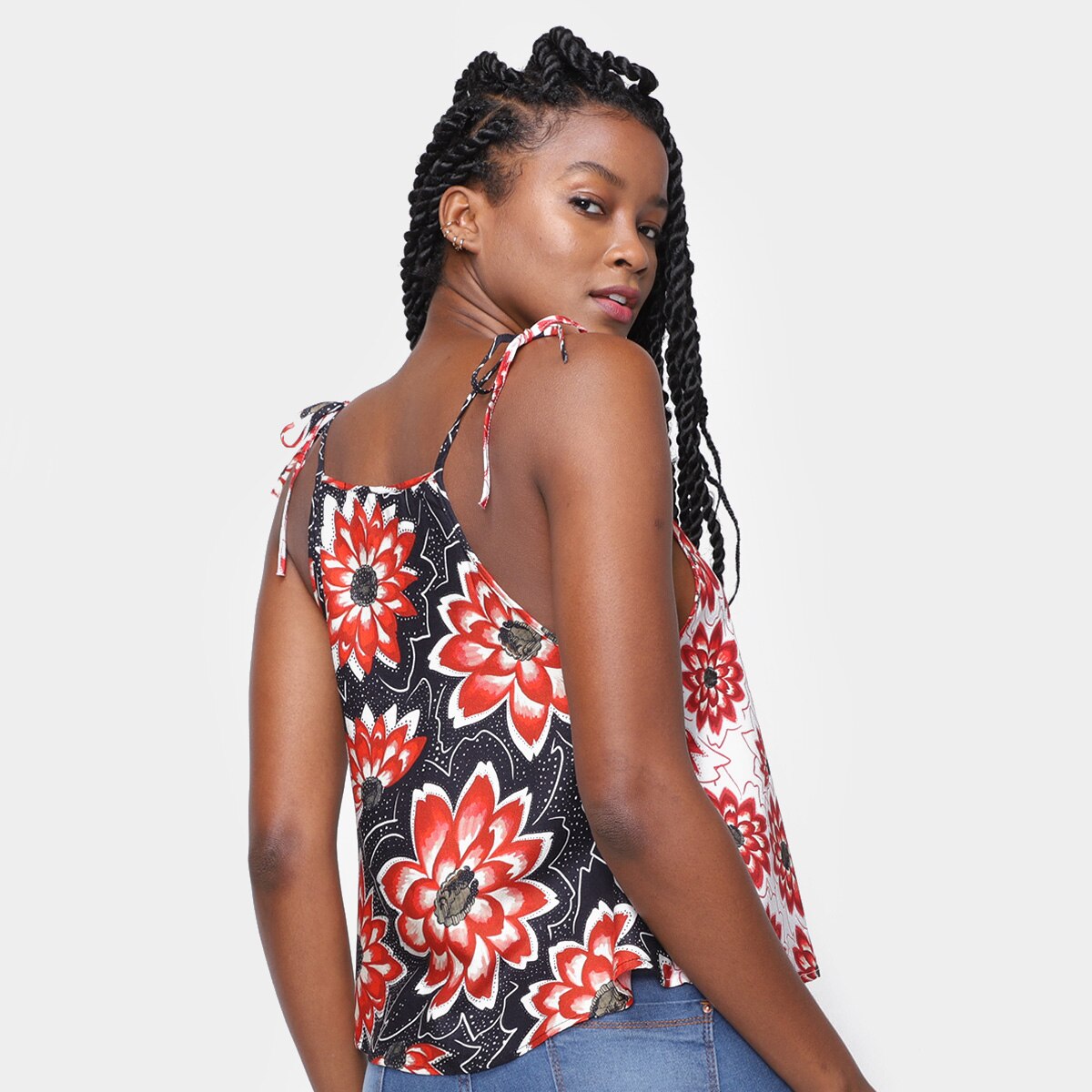 Blusa Oh Boy Alças Finas Floral Feminina - 1