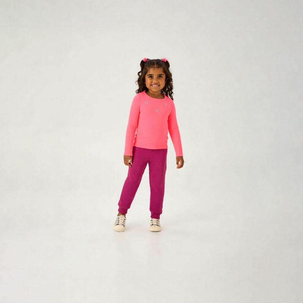 Blusa Pink Primeiros Passos Pulla Bulla Menina - 55213-173