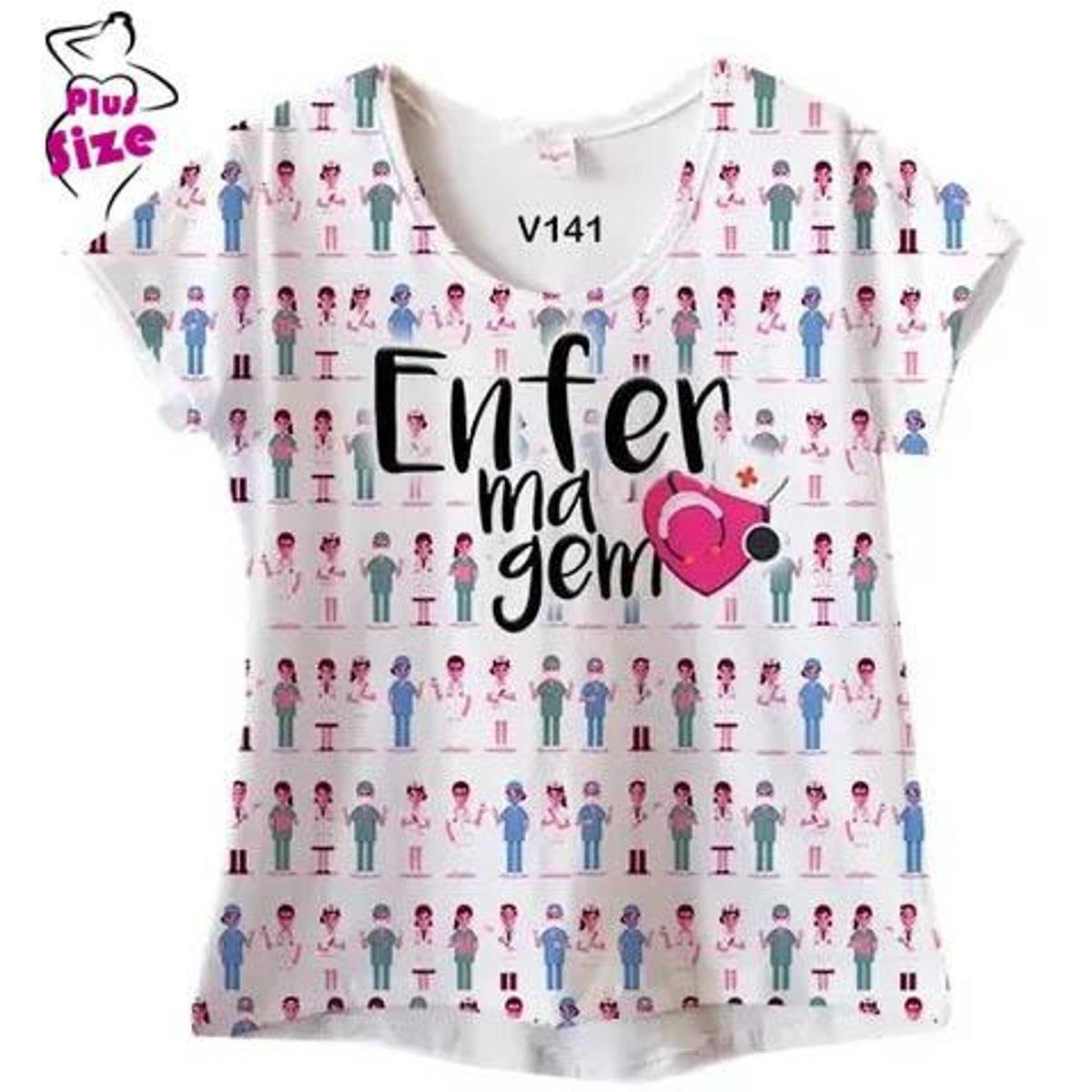 blusa estampada enfermagem
