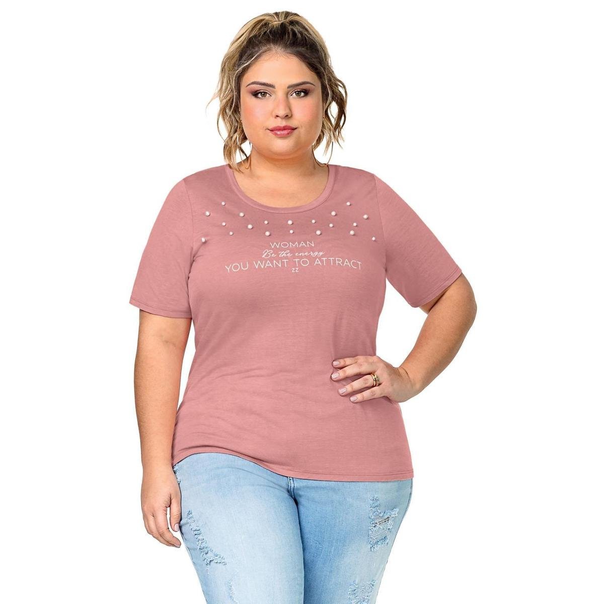 blusa plus size rosa
