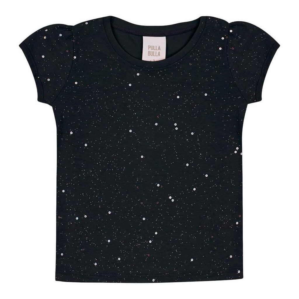 Blusa Preto Primeiros Passos Pulla Bulla Menina - 53305-1357