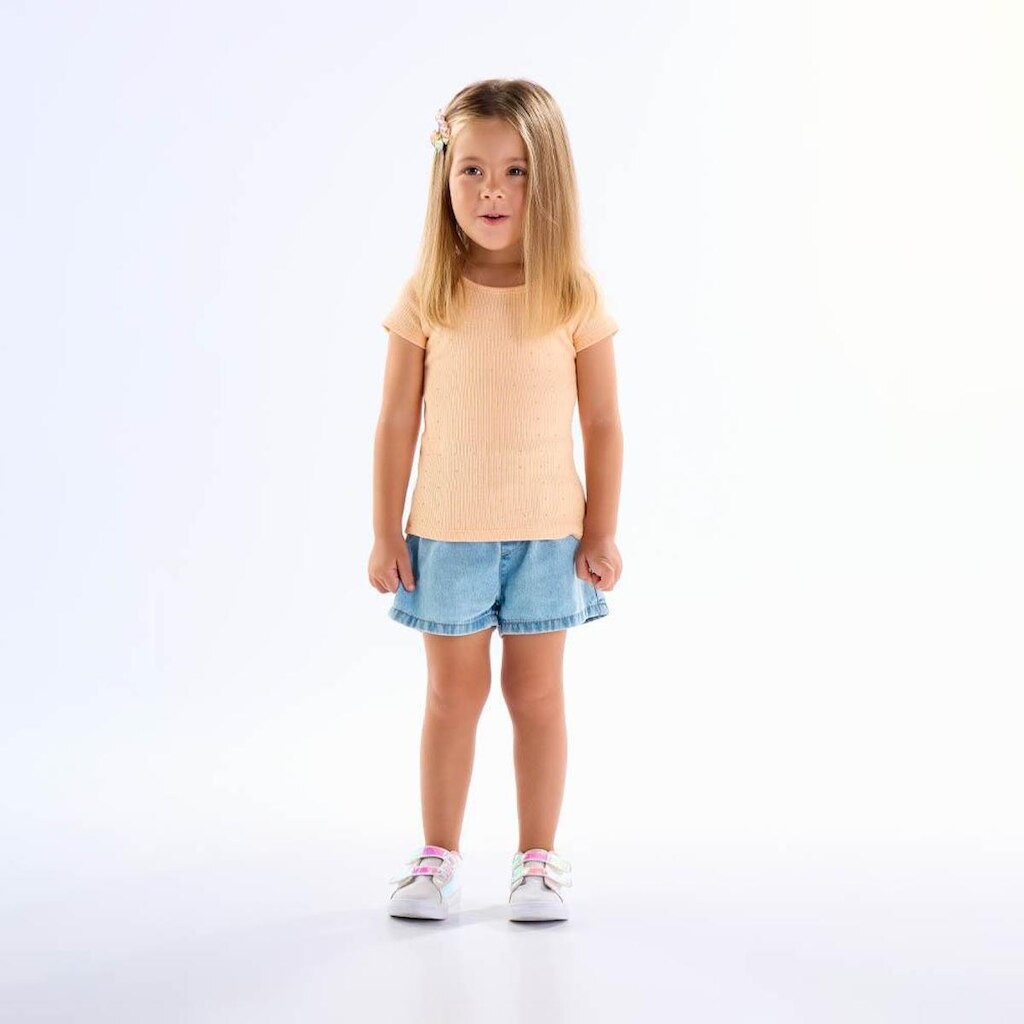 Blusa Primeiros Passos Menina - Pessego - 50604-1292