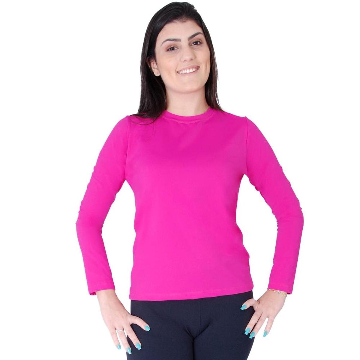 Roupas Com Proteção Solar Feminina Blusa Proteção Solar Roupas Térmicas Uv Feminina - Rosa | Netshoes