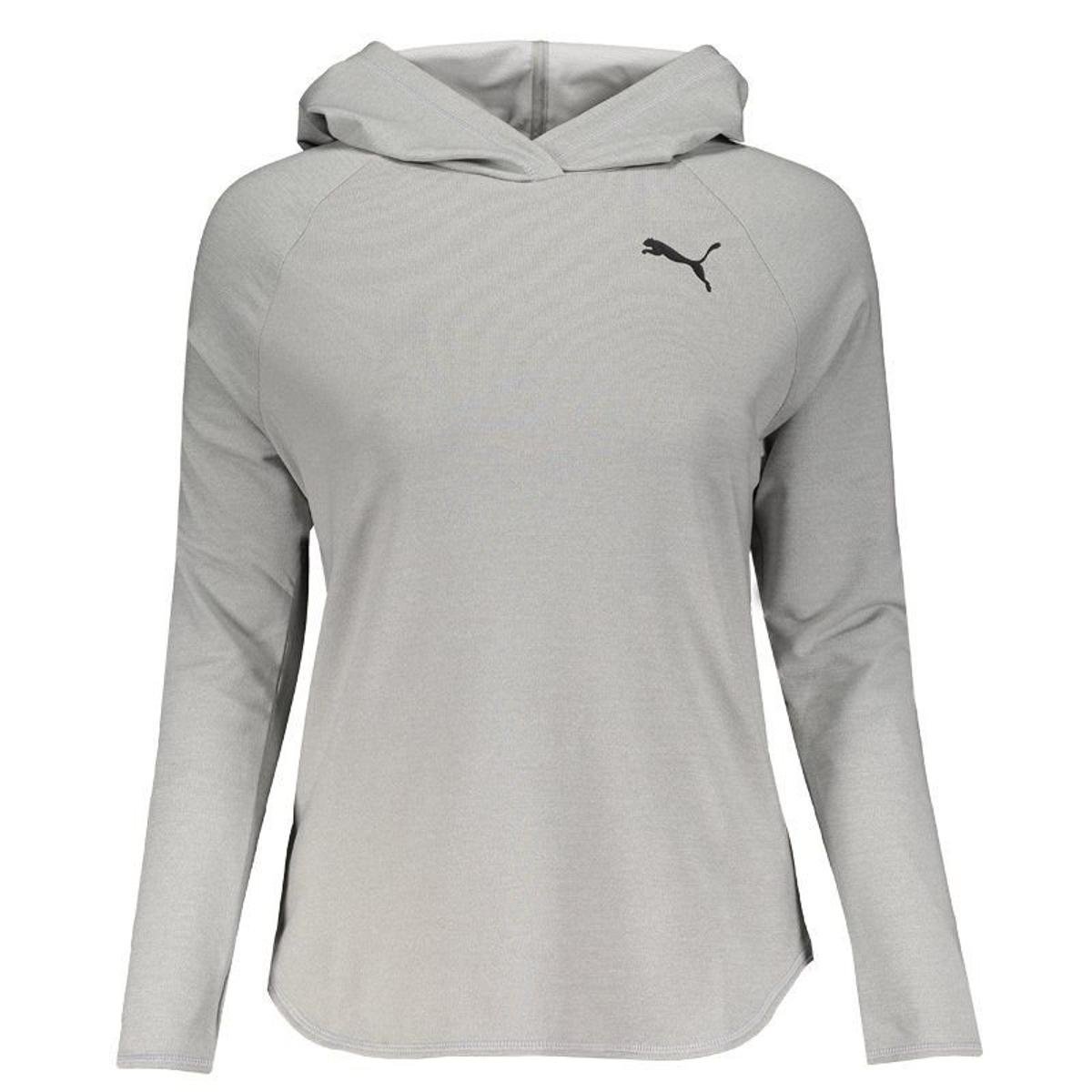 Blusa Puma Active Manga Longa Feminina Cinza Netshoes