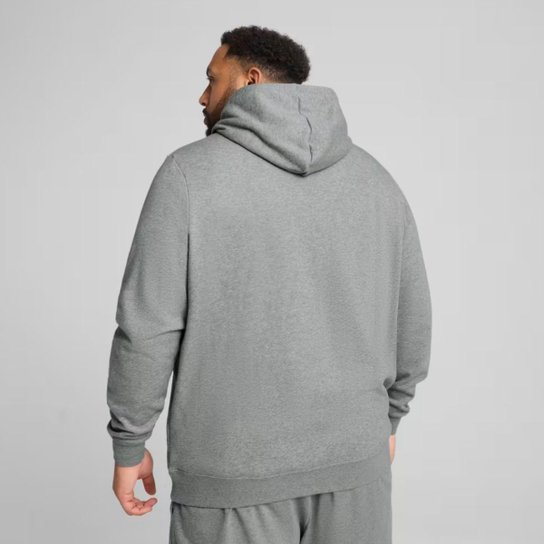 Blusa Puma Moletom com Capuz Essentials No. Logo Cinza