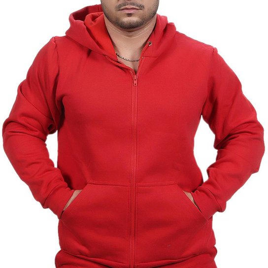 Blusa Ramazzoni Frio Moletom Ziper Masculina - Vermelho Menor preço em Blusa Ramazzoni Frio Moletom Ziper Masculina - Vermelho