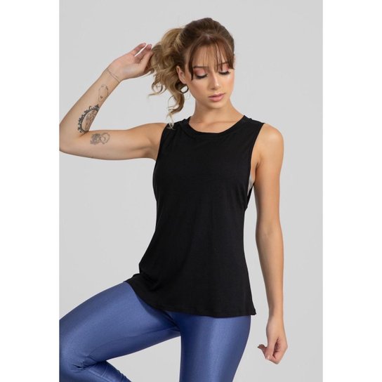 Blusa Regata Cavada Visco Academia Fitness - Main Image