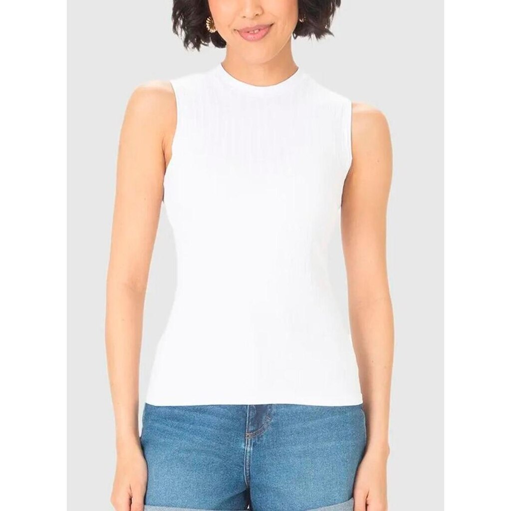 Blusa Regata Malwee 1000133622 Feminina Canelada Viscose Stretch T. P/XGG