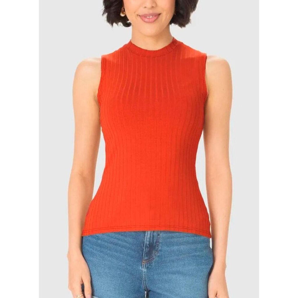 Blusa Regata Malwee 1000133622 Feminina Canelada Viscose Stretch T. P/XGG