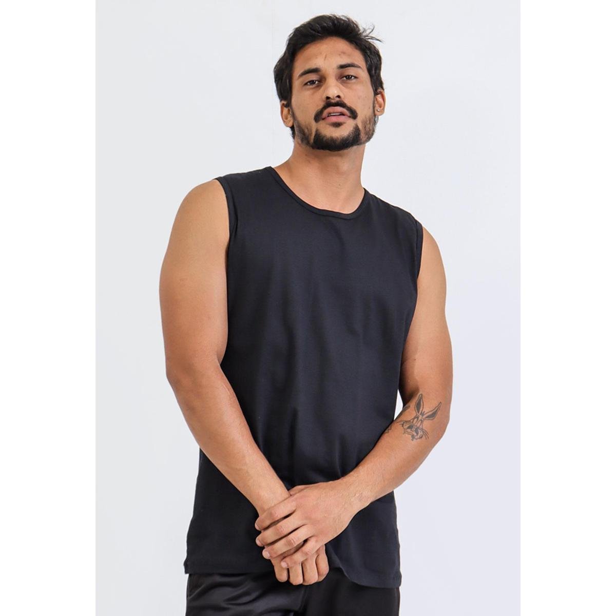 Blusa Regata Masculina Básica Academia 100% Algodão Dia a Dia Verão Menor preço em Blusa Regata Masculina Básica Academia 100% Algodão Dia a Dia Verão