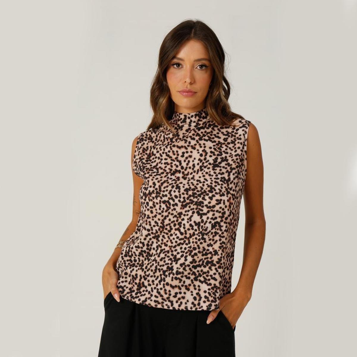 gola alta animal print